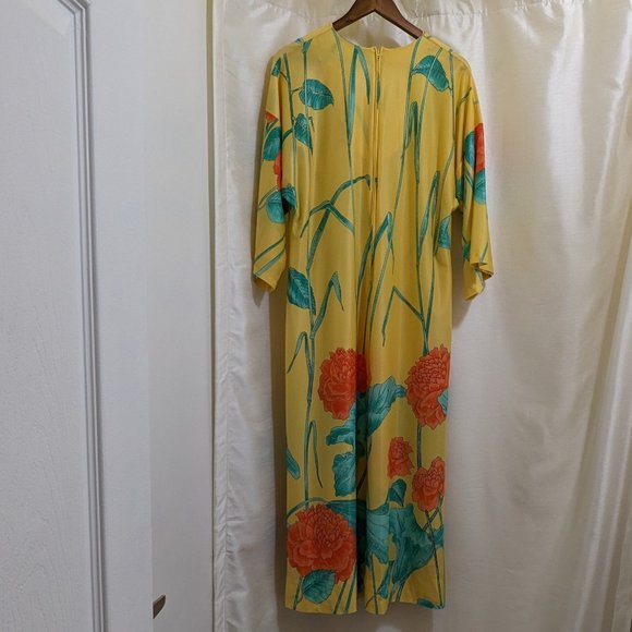 Vintage Sears Yellow Floral Loungewear House Dress - Sz 10/12 - Picture 4 of 7
